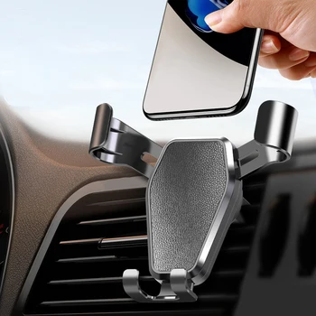 Supporto per telefono da auto in plastica, bloccato dal peso del telefono stesso, adatto a vari modelli di telefoni, fissato all'uscita dell'aria.