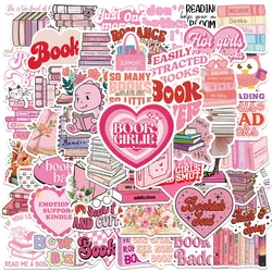 50PCS Pink Aesthetic Bookish Love Stickers for Girls - Cute Decorative Set for Devices and Diaries (50 PCS)