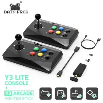 DATA FROG Y3 아케이드 4K 비디오 게임 콘솔, 내장 10000 게임 스틱, PS1, FC, GBA 레트로 TV Dendy, 게임 아케이드 키보드 포함