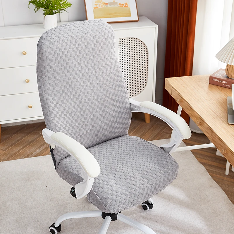 Stretch Office Chair Cover Checkered Pattern Computer Seat Covers