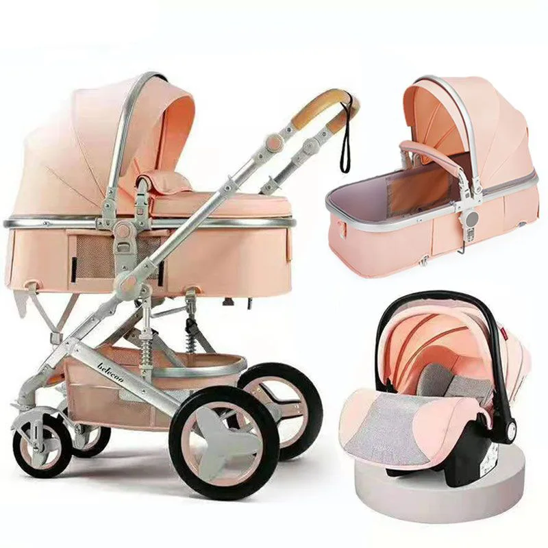 baby stroller 3 in 1with car seat,luxury baby carriage two-way stroller shock absorber for newborn trolley pushchair foldable