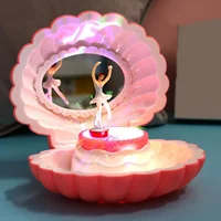 Shell shape ballet girl music box with Light classic retro melody gift for birthdays holidays wedding and parties decorative 1