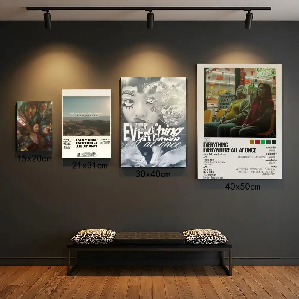 Everything Everywhere All At Once 영화 포스터 프리미엄 PP 벽 데칼 - 떼어내고 붙이기, HD 프린트, 방수 홈 데코