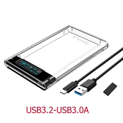 Transparent 2.5 Smart Display HDD Enclosure with USB 3.0 Connectivity (Display)