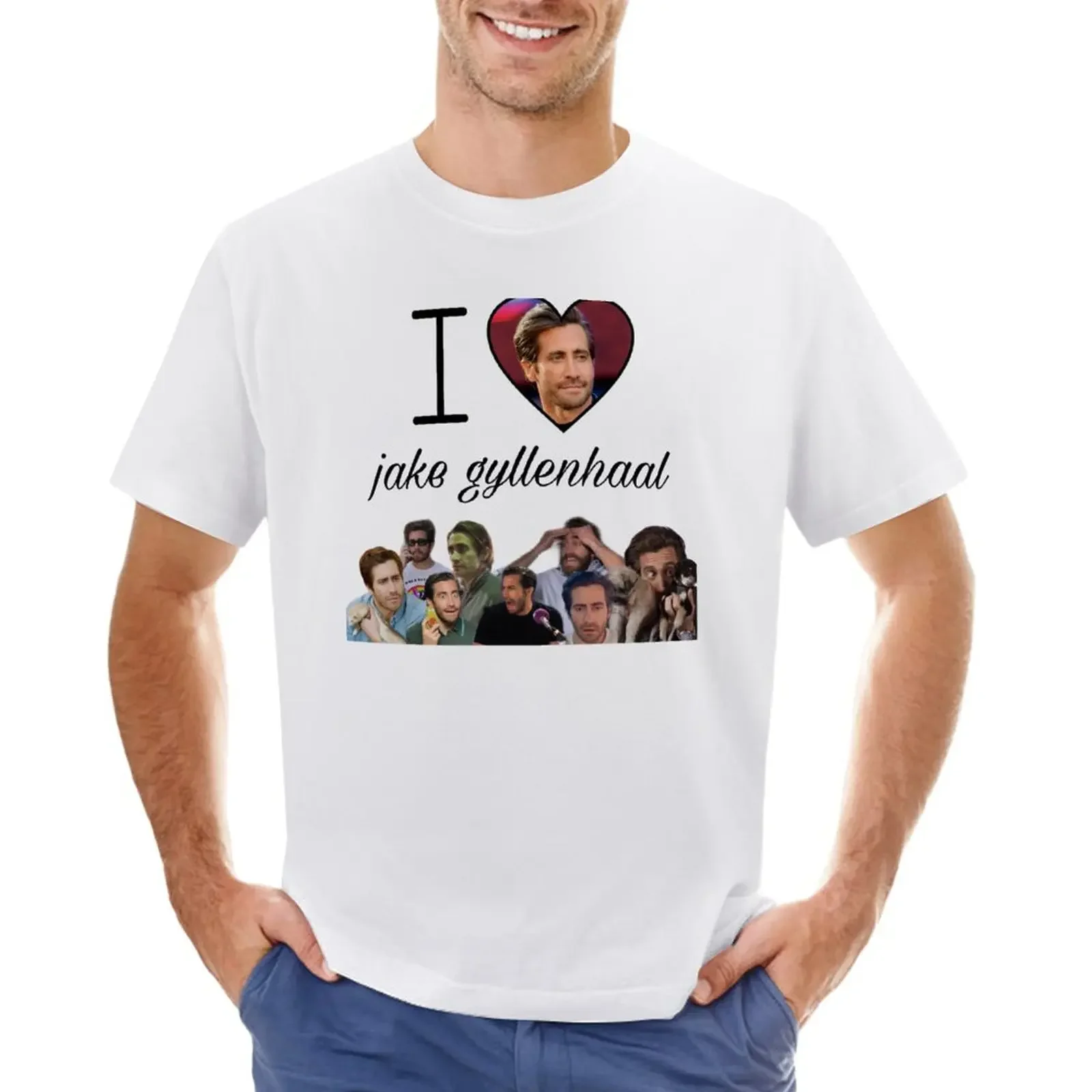 

i heart jake gyllenhaal T-Shirt cute clothes summer clothes anime for a boy T-shirts for men cotton