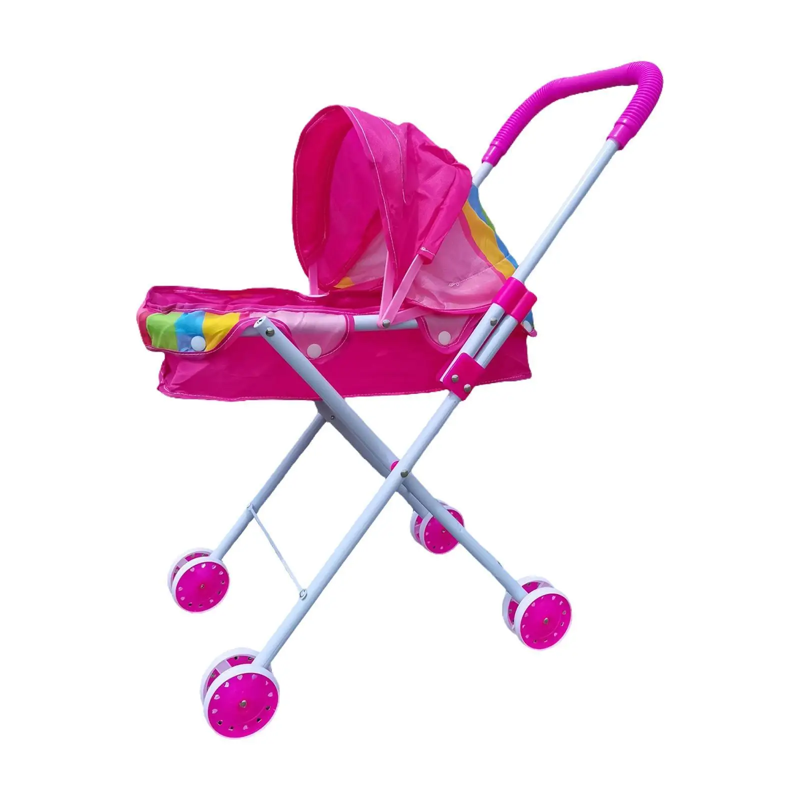 Doll Stroller Doll Accessories Toddlers Role Play Trolley for Infant Kids