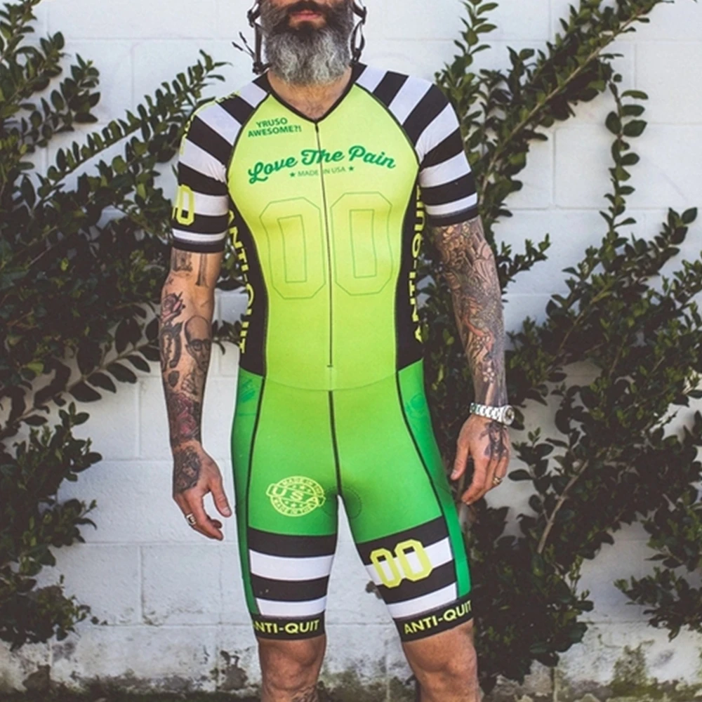 

Love The Pain Men Cycling Clothing Summer Cycling Jersey Triathlon Jumpsuit Quick-drying Running Swimming Short Sleeve Skinsuit
