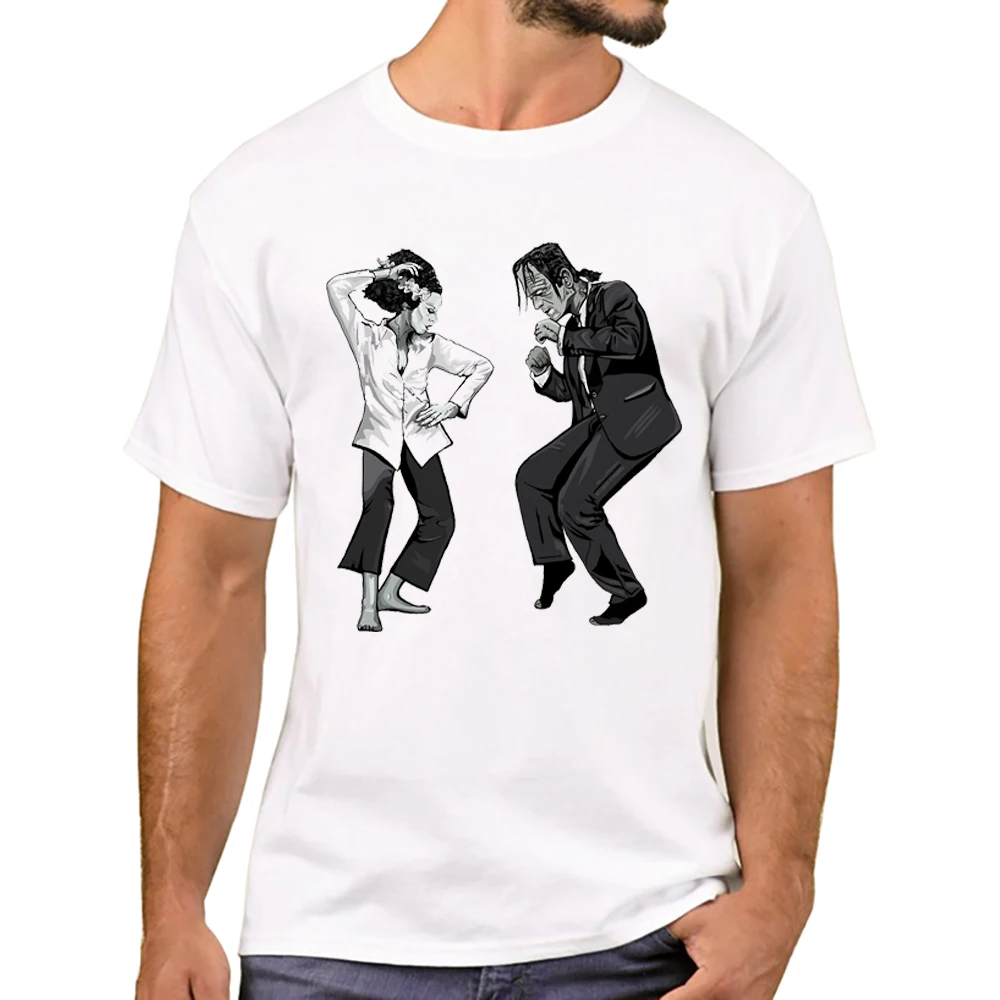 TEEHUB New Arrival Men T-Shirt Bride & Frankenstein Pulp Fiction Dance Printed T Shirts Short Sleeve Tshirts Haruku Tee_voghion.com