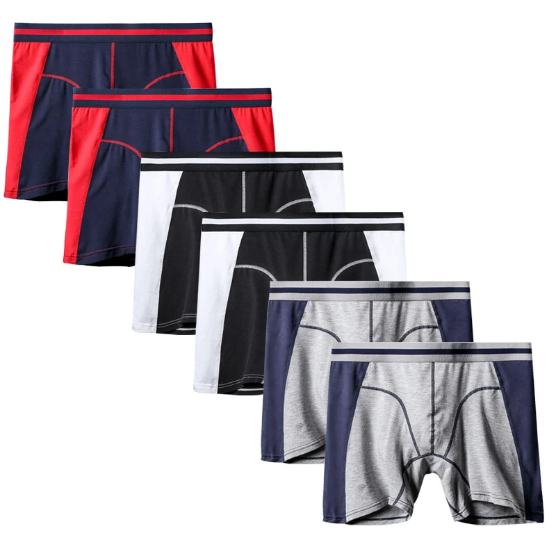 

6 шт./партия, мужские хлопковые трусы-боксеры