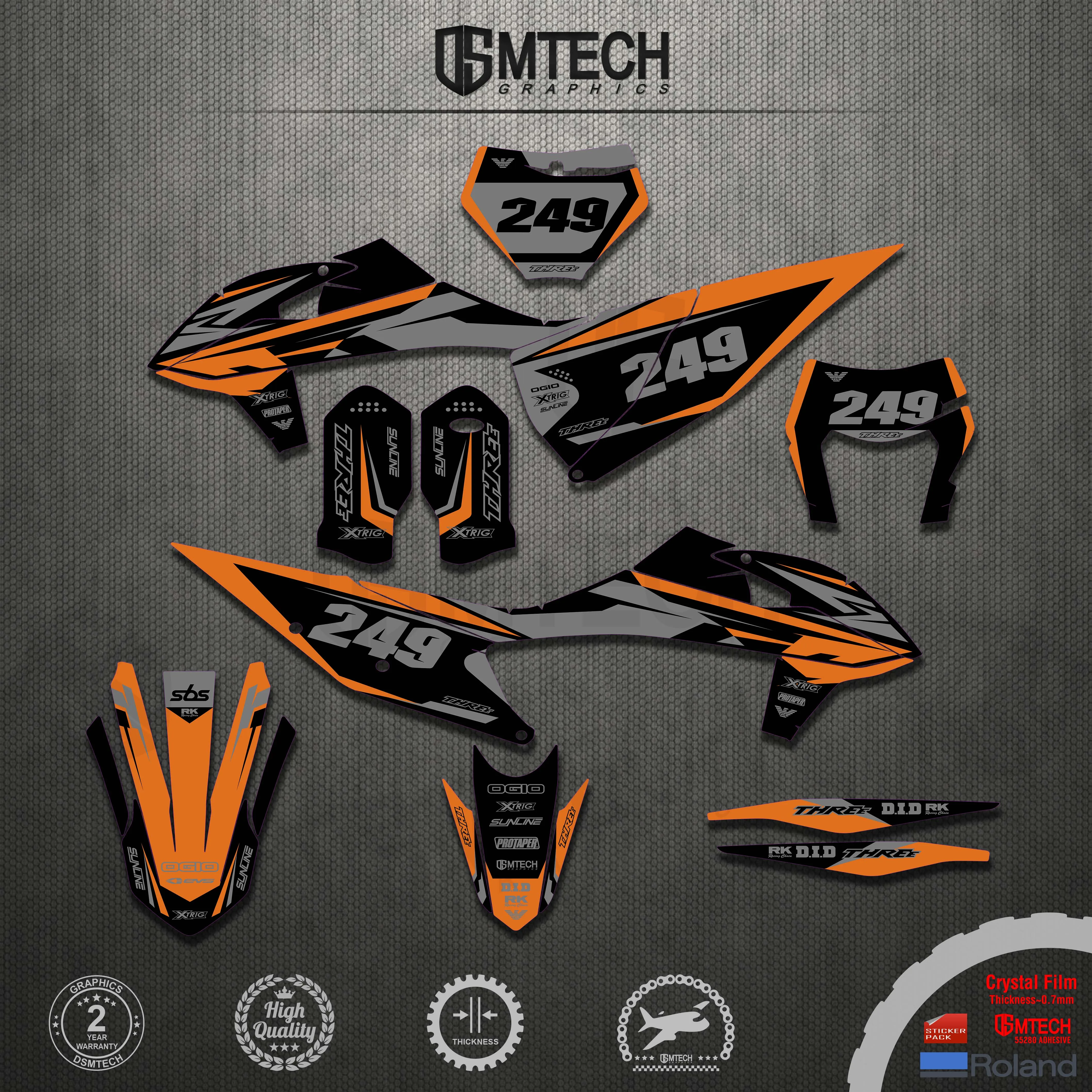 DSMTECH Team customized STICKERS Motocross Graphics Backgrounds Decals For KTM EXC EXCF 2020-2022 SX SXF 2019 2020 2021