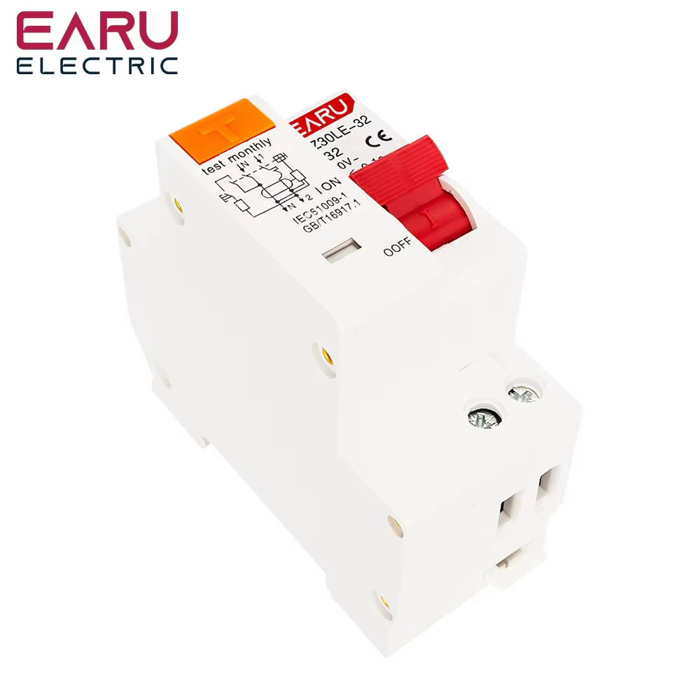 DPNL 230V 50/60Hz RCBO MCB 1P+N 6KA Residual Current Differential Automatic Circ