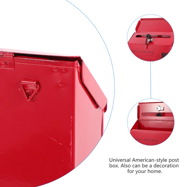 Adományozó Doboz Zár Dekoratív Levelek Panasza Piros Postafiók Iroda Üzleti Csomag Csepp Slot Vintage - Image 5