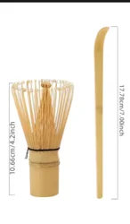 Bamboo Matcha Whisk - Premium Green Tea Mixer & Whisking Tool (2PC)