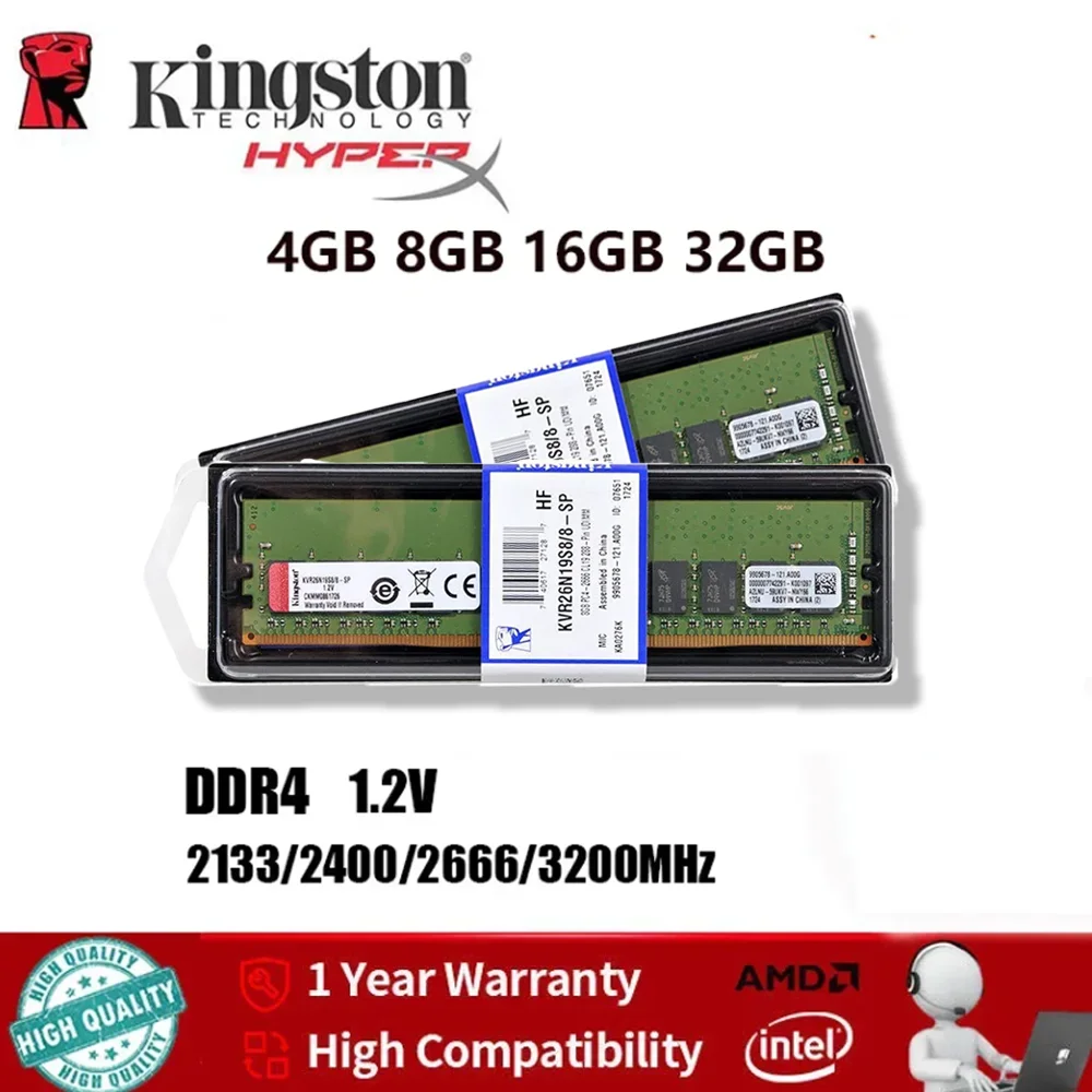 DDR4 memory Kingston PC4 RAM DDR4 4GB 8GB 16GB 2133/2400/2666/3200MHz UDIMM 288Pin Computer game memory