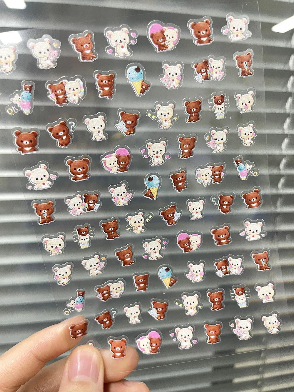 Kawaii Rilakkuma Expressions Nail Art Stickers - Cute and Waterproof Decals