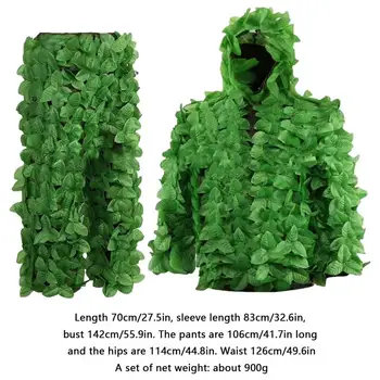 Leaf Suit For Hunting 3d Leafy Camo Suit With Adjustable Elastic Waist Gilly Suit For Wildlife Photography Bird Watching 6
