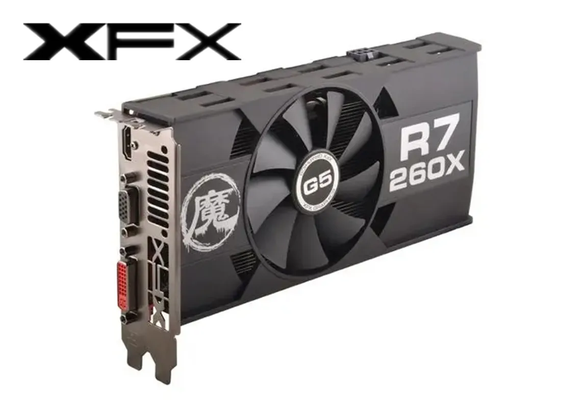 Original XFX R7 260X 2GB Video Cards AMD Radeon 260 2GB Graphics Cards GPU Desktop Screen Computer Game Board Map Videocard VGA gaming card for pc