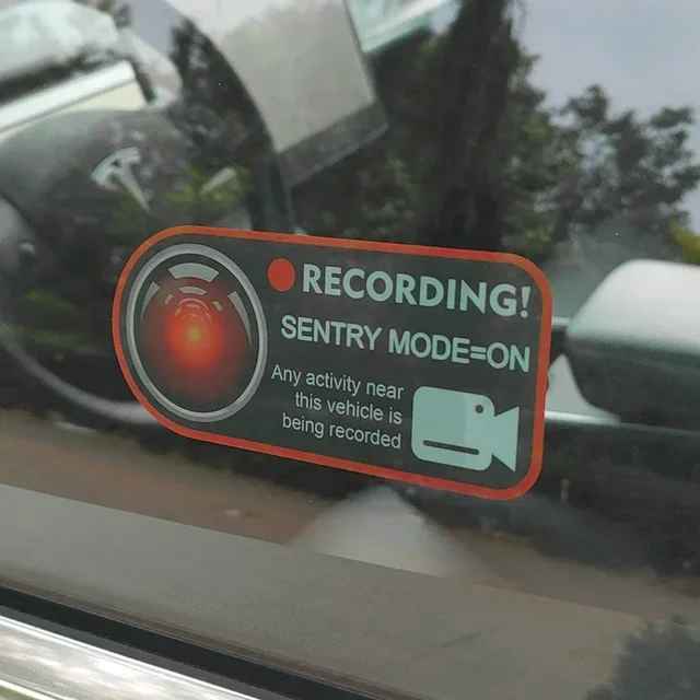 Warning Sticker for Tesla Model 3/Y/S/X/3+ Invader Sentinel Sentry Mode Static Window Warning Anti Theft Sticker Car Accessories 3
