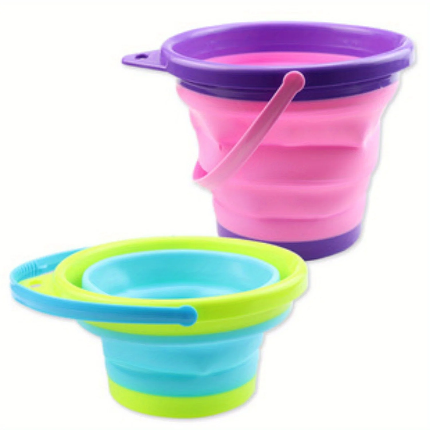 Summer Beach Play Toy Bucket Retractable Folding Bucket Multifunctional Outdoor Play Portable Square Bucket with Shovel 5
