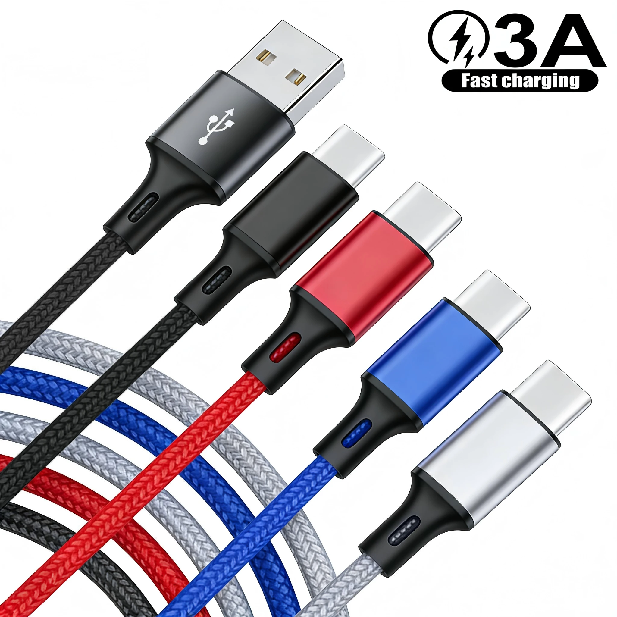 Versatile USB Type A to C Fast Charging Cable - Multiple Lengths Available