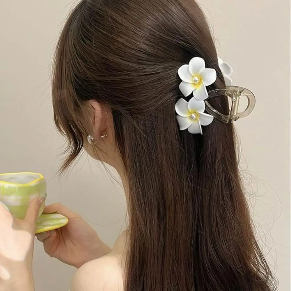 Neue böhmische Art Blume Haars pange Sommer Mode große Haar Kralle Hai Clip Frauen Pferdes chwanz Haarnadel – Detail 11