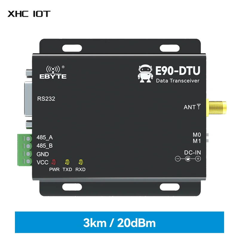 433MHz LoRa Wireless Transceiver XHCIOT E90-DTU(433L20)-V8 RS232 RS485 20dBm Long Range PLC Transceiver Receiver Radio Modem