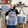 Korean Version Letter Contrast Backpack For Elementary School For Girls Middle And High Students 1