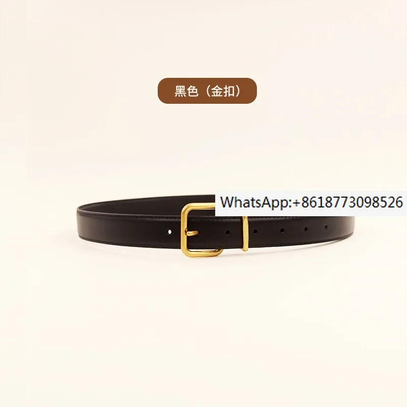 

Women's belt 2024 new minimalist top layer cowhide belt women's high-end feeling belt women's versatile