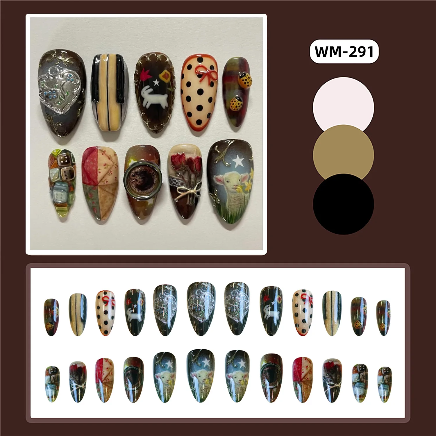 24PCS Almond Press on Nails Fantasy Unicorn Moon Castle Patterns False Nail Tips Aurora Purple False Nails Set Wearable Manicure 4 24PCS Almond Press on Nails Fantasy Unicorn Moon Castle Patterns False Nail Tips Aurora Purple False Nails Set Wearable Manicure - Image 4