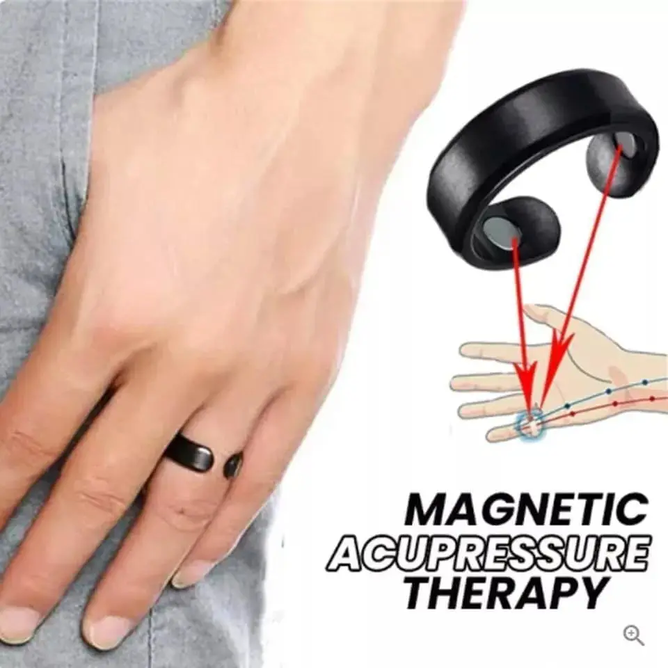 Calmi Titanium Ion Magtherapy Ring for Lymphatic Drainage and Migraine Relief