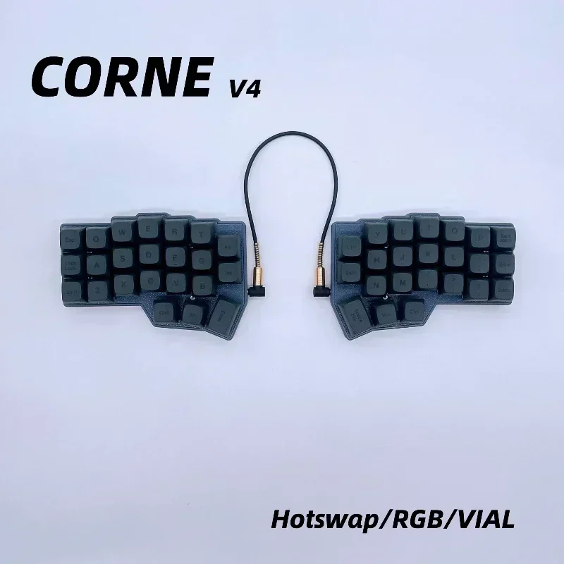 Corne V4.1 SPlit 키보드 맞춤형 단일 모드 유선 MX Axis V4 QMK/VIAL RGB 핫 스왑 PCB 인체 공학 기계식 키보드 키트 선물
