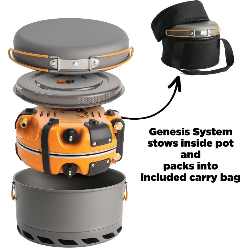 Genesis Basecamp Backpacking and Camping Stove Cooking System with Camping Cookware 2
