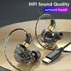 S16 3.5MM/Type C Wired Headphones 45 Degree Bending In-ear Headset Handsfree Earbuds with Mic Game Sports Earphone for Samsung 6