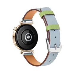 Premium 18mm Genuine Leather Watch Strap - Elegant Replacement Band - Garmin Active S (Blue)