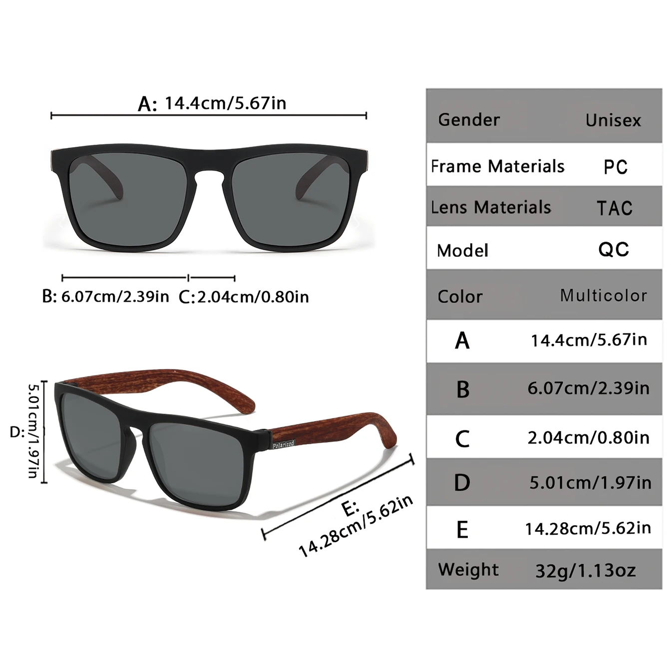 Polarized Cycling Sunglasses Square Frame Mens Hiking Bike Case