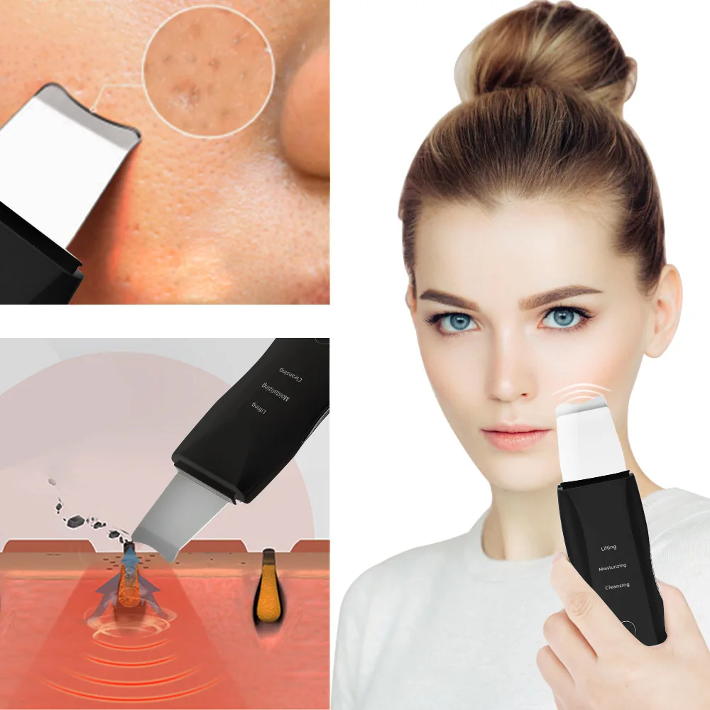 Ultrasonic Skin Scrubber Vibration Massager Electric ion Pore Cleaner Facial Beauty Devices Blackhead Acne Removal Skin Care