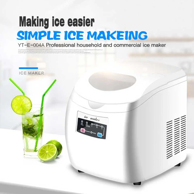 220V English Euro Plug Small Bar Round Ice Fully Automatic Household Ice  Maker Crushed Ice Cold Water - AliExpress