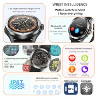 New For Xiaomi S4 Ultra Outdoor Sports Smart Watch Men 1.53 inch AMOLED NFC GPS Compass Heart rate Waterproof BT Call Smartwatch 2