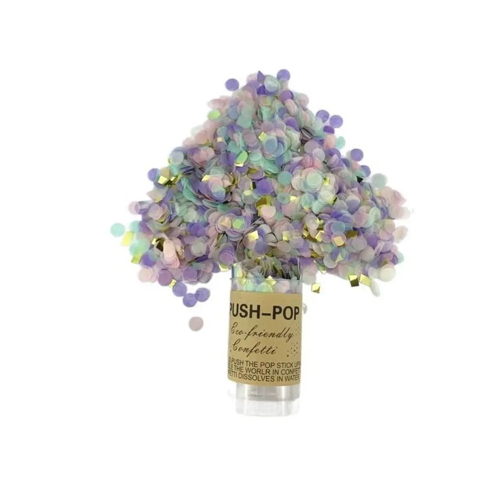 1Pcs Round Push Up Confetti Poppers Push Up Popper Party Exploding Confetti Popper Bride Shower Birthday Party Supplies