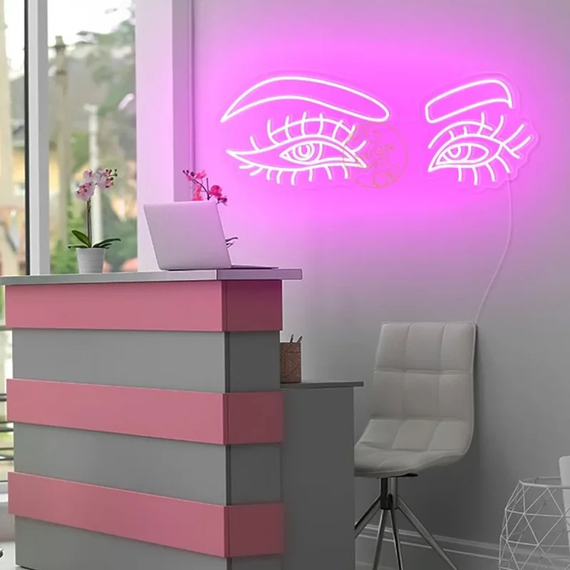 LED Neon Sign Lights Decoration Wall Art Neon Lights Beauty Salon Decor Pink Neon Signs Business Advertising Signboard