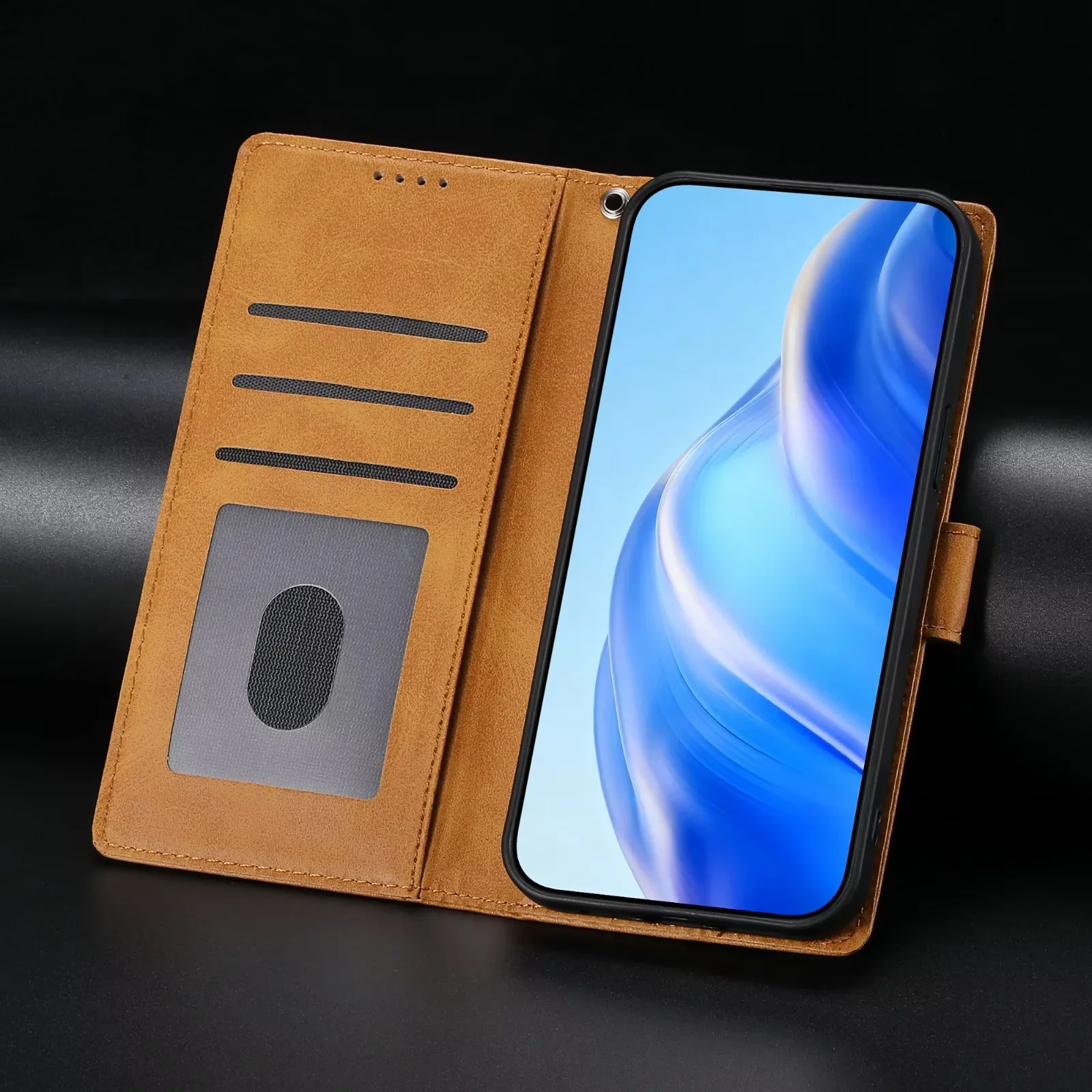 Premium Business Leather Flip Case with Card Slot Wallet Feature