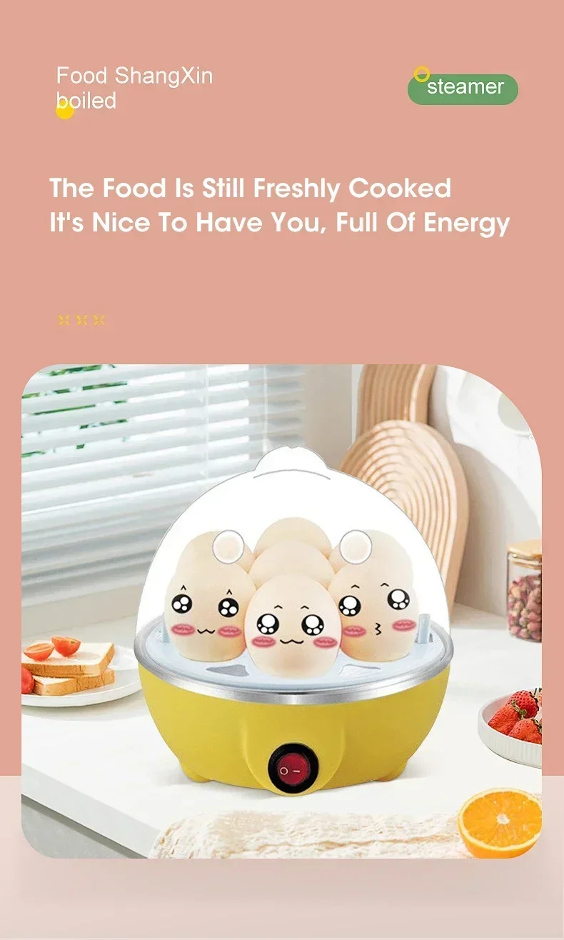 Description Picture 5 of itemMultifunctional Electric Egg Boiler Monolayer Layer Egg Cooker Mini Steamer Kitchen Cook Breakfast Machine Breakfast Artifact