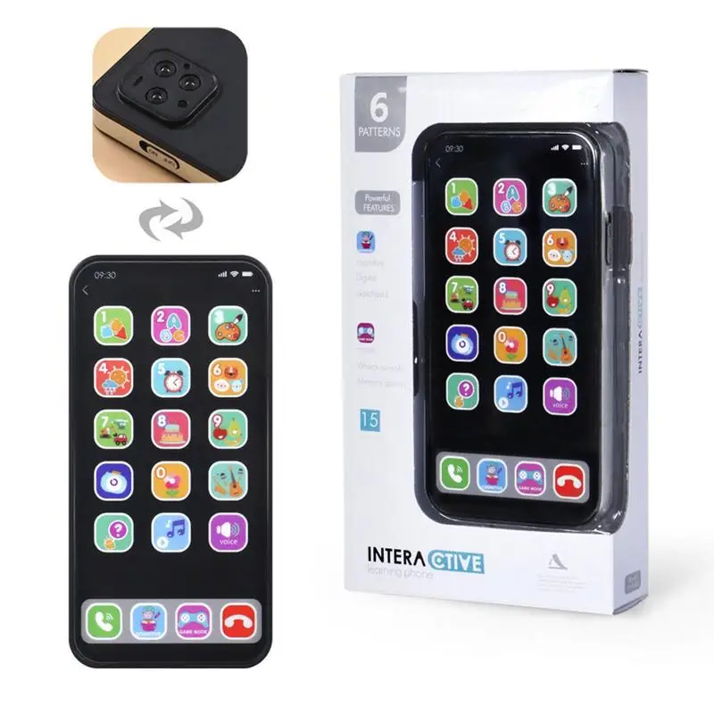 

Simulation Kids Phone English Learning Cellphone with Light Sound Touch And Swipe Baby Phone Mobile Vocal Toy For Kids Gift