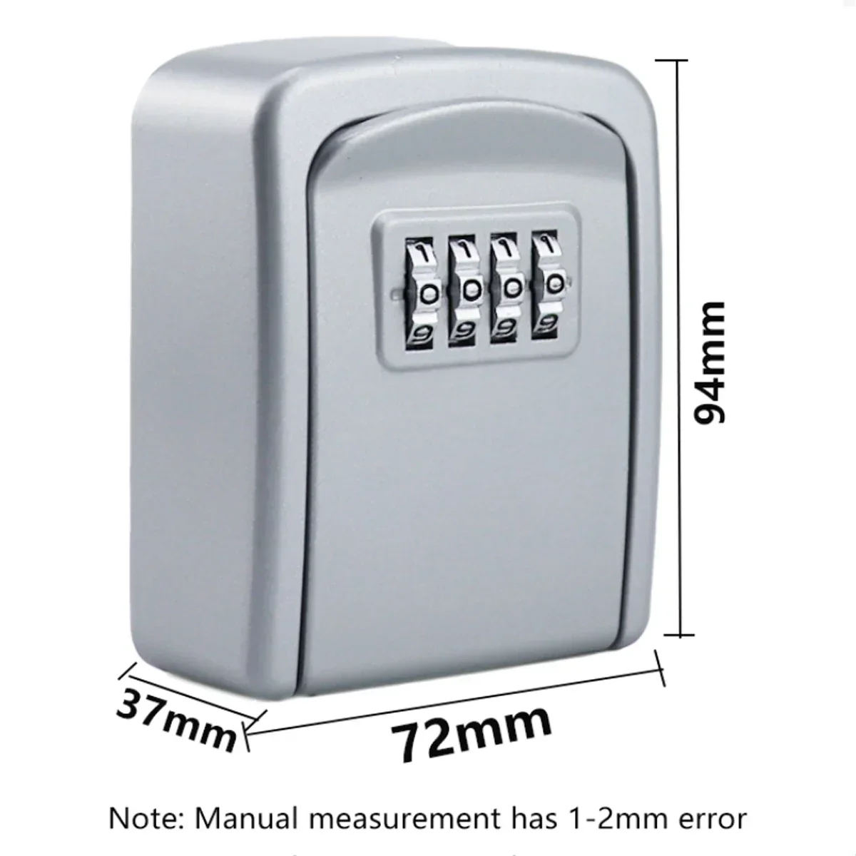 Lock Key Safe Box Wall Mount Outdoor Lock Box Key Storage Box for House Keys Key Safe with Combination Lock with 4 dials