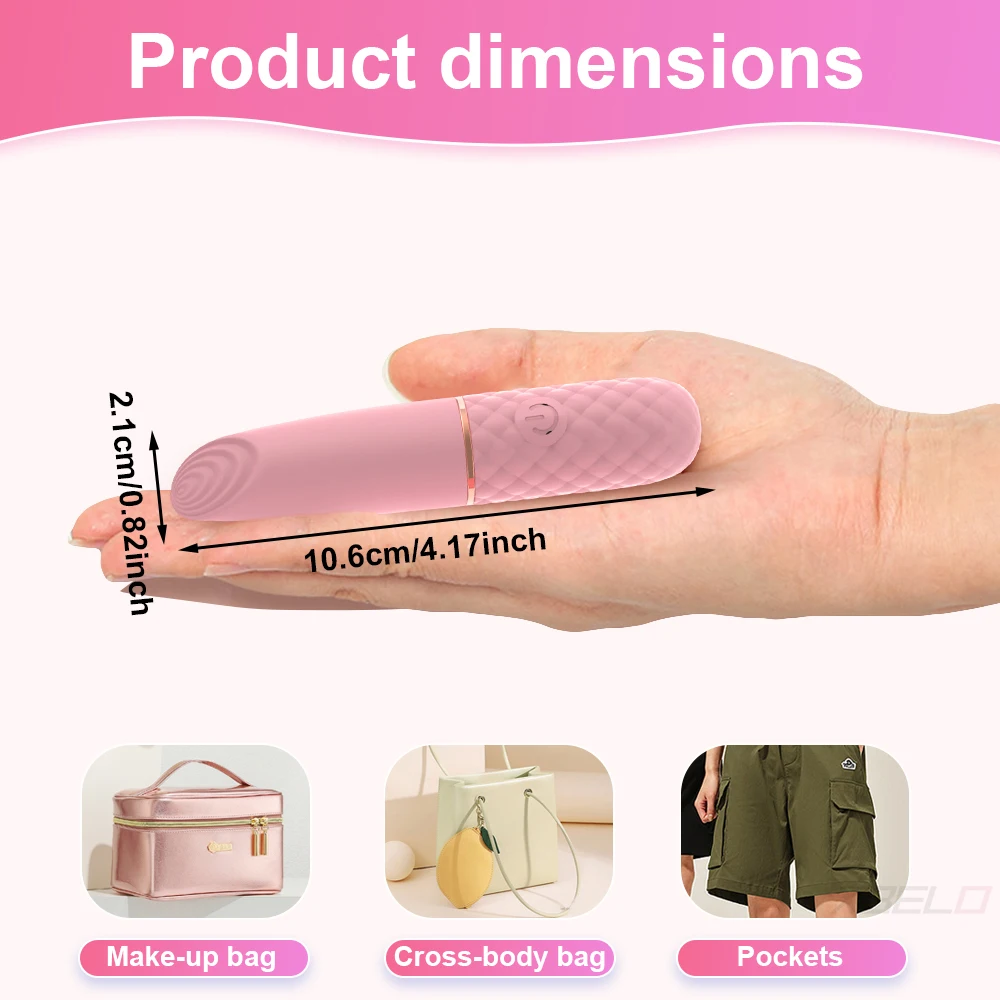 Mini vibratore a proiettile a 10 velocità per donne Stimolatore del clitoride con orgasmo veloce Articoli per la masturbazione femminile ricaricabili_voghion.com