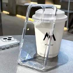 Luxury Transparent Shockproof Silicone Armor Phone Case - Clear Protection Cover - iPhone 13 (Clear)