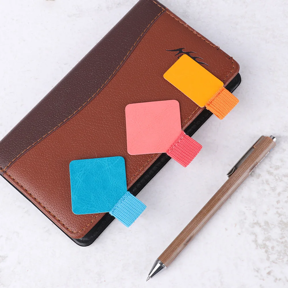 Pen holder 4Pcs/Set Leather Pen Clips Self-adhesive Portable Multicolor Pencil Elastic Loop Office Stationery Notebook Accessory pen and brush holder pen loop pen clip
