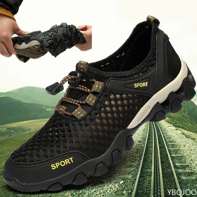 Zapatillas de senderismo al aire libre para hombre, zapatos planos de  escalada, Trekking con cordones, ciclismo de montaña, transpirables -  AliExpress