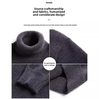 Thickened Fleece-lined Men's Polo Sweater Casual Warmknit Turtle Neck Winter New Arrival Middle-aged Leisure Pullover