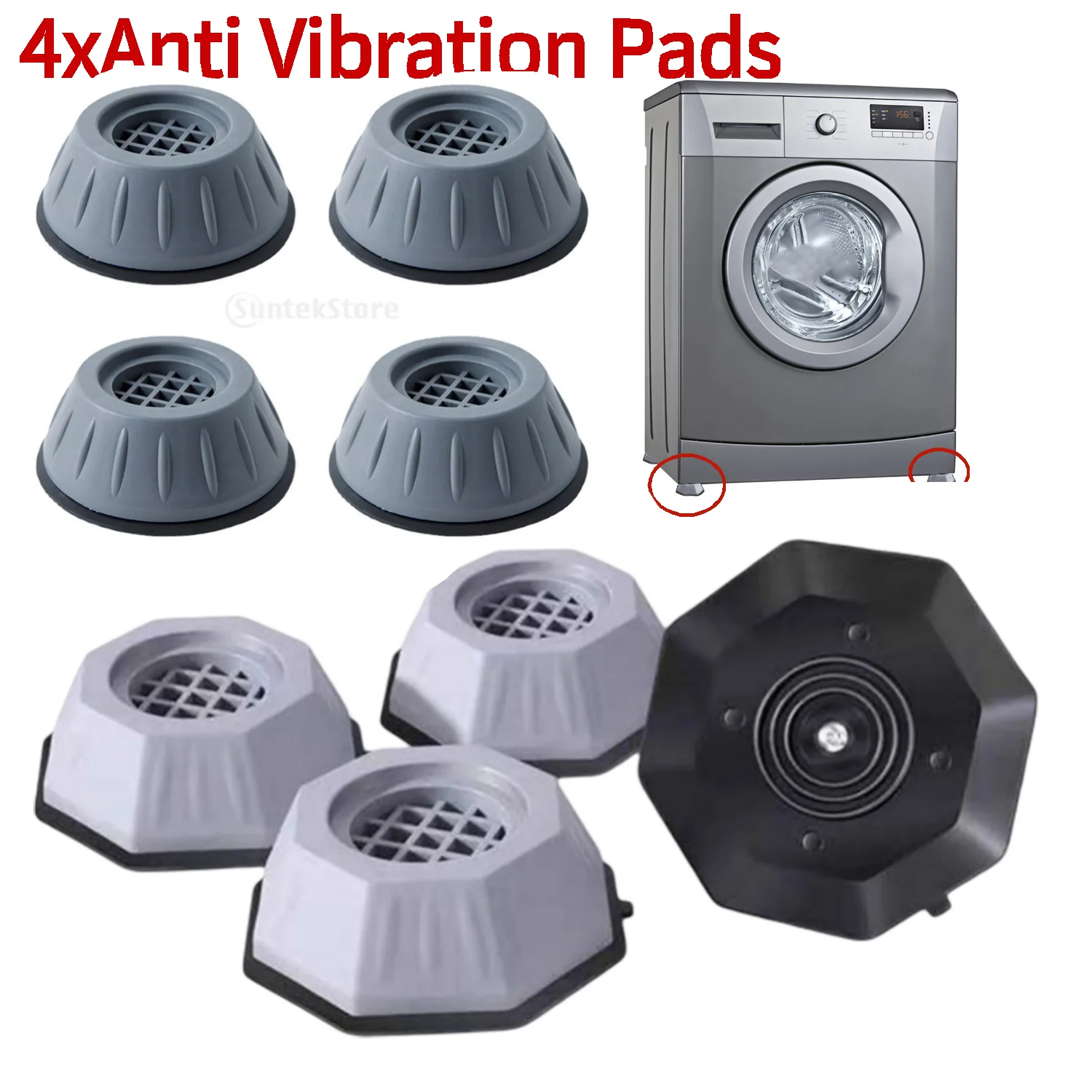 4x Antivibration Mat Feet Legs Mat Pads For Washing Machine Mat Pad